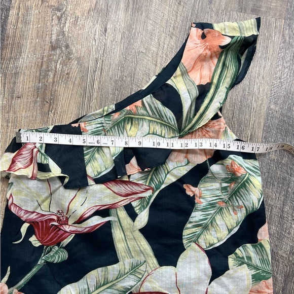 Ann Taylor Hawaii Tropic Floral One Shoulder Blouse Women's Size Small - Picture 10 of 13
